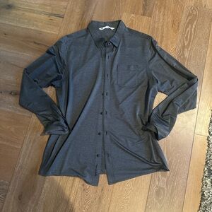 Men's Grey Button-Up Shirt